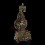 Hand Carved Gold Detailed Decorated with Stones Tibetan Buddhist 1000 Armed Avalokiteshvara Copper Statue