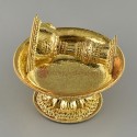 Hand Carved Buddhist Tibetan Ritual Copper Alloy with 24-Kart Gold Gilding Offering Sherkim Set