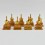 Machine Made Copper Alloy with Gold Plated 4" 8 Piece Stupa / Chorten