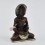 Machine Made Oxidized Copper Alloy with Silver Plated Fasting Buddha Statue