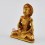 Machine Made Copper Alloy with Gold Plated 3.25" Fasting Hungry Buddha Statue