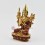 Hand Carved 24 Karat Gold Gilded and Hand Painted 9.5" Guru Je Tsongkhapa Statue