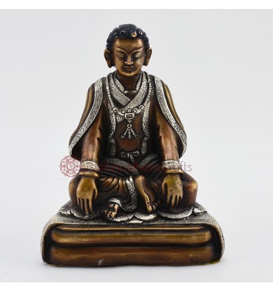  Machine Made,  Oxidized Copper Alloy  with Silver Plated 4.25" Marpa Statue