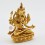 Machine Made  Copper Alloy Gold Plated 4" White Manjushri Statue