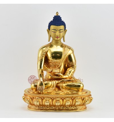 Hand Made Gold Plated 13" Shakyamuni Buddha / Tomba Statue