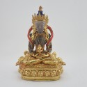 Hand Made Copper Alloy with 24 Karat Gold Gilded Aparmita Statue