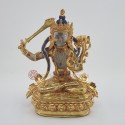 Hand Made Copper Alloy with 24 Karat Gold Gilded Manjushri / Jambiyang Statue