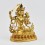 Hand Carved Gold Gilded & Hand Face Painted Buddhist Tibetan 8.75" Manjushri Statue