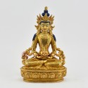 Hand Carved Gold Gilded Tibetan Buddhist Ritual Aparmita Statue