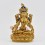 Hand Carved 24 Karat Gold Gilded & Face Painted Tibetan Buddhist White Tara Copper Statue 