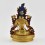 Hand Carved 24 Karat Gold Gilded & Face Painted Tibetan Buddhist White Tara Copper Statue 