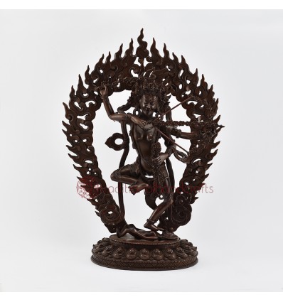 Hand Made Buddhist Tibetan  Copper Alloy in Oxidation Finish Kurukulla Statue