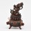 Hand Carved Copper Alloy in Oxidation Finish 7" Mahakala Incense Burner - Dhoopdani