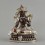 Copper Alloy Silver Plated in Oxidation Finish 4" Green Tara / Dholma Statue