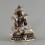 Copper Alloy Silver Plated in Oxidation Finish 4" Green Tara / Dholma Statue