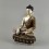 Hand Carved Copper Alloy Silver Plated in Oxidation Finish 7.25" Shakyamuni Buddha Statue