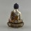 Hand Carved Copper Alloy Silver Plated in Oxidation Finish 7.25" Shakyamuni Buddha Statue