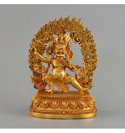 Gold Plated  Copper Alloy with Gold Plated 5" Bajrapani / Chanadorje Statue