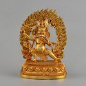 Gold Plated  Copper Alloy with Gold Plated 5" Bajrapani / Chanadorje Statue