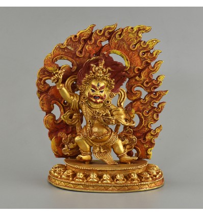 Copper Alloy with Gold Plated 6" Vajrapani / Chana Dorje Statue