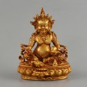 Copper Alloy with Gold Plated in Antique Finish 4" Yellow Dzambhala Kubera Statue