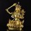 Hand Carved 24 Karat Gold Gilded Hand Painted Face Tibetan 19" Manjushri Copper Ritual Statue