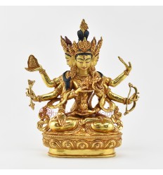 Hand Made Copper Alloy with Fully Gold Gilded Namgyalma Buddha Statue