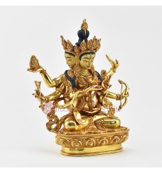 Hand Made Copper Alloy with Fully Gold Gilded Namgyalma Buddha Statue