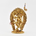 Hand Made Copper Alloy with 24 Karat Gold Gilded 7.5" Vajravarahi Jogini Statue