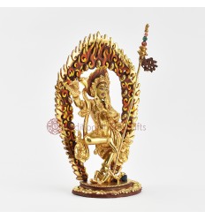 Hand Made Copper Alloy with 24 Karat Gold Gilded 8" Vajravarahi Dakini Statue