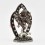   Silver Plated Copper in Oxidation Finish 7" 12 Armed Ganesha Statue