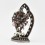   Silver Plated Copper in Oxidation Finish 7" 12 Armed Ganesha Statue