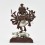   Silver Plated Copper in Oxidation Finish 7" 12 Armed Ganesha Statue