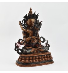 Tibetan Buddhist Copper Alloy in Oxidation Finish 13" Vajrasattva / Dorje Sempa Shakti Statue