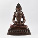 Tibetan Buddhist Copper Alloy in Oxidation Finish 10.5" Buddha Samantabhadra Statue