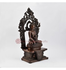 Fine Quality Tibetan Buddhist 17" Shakyamuni Buddha / Tomba on Throne Statue 