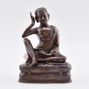  Hand Carved 7" Guru Milarepa Oxidized Copper Alloy Statue