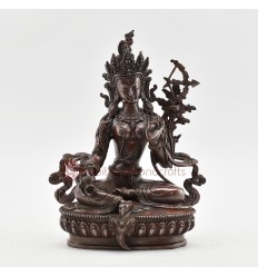 Hand Made Oxidized Copper Alloy 9" Red Tara Statue