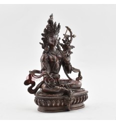 Hand Made Oxidized Copper Alloy 9" Red Tara Statue