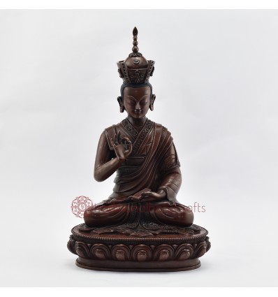 Hand Made Copper Alloy in Oxidation Finish 14" 8th Karmapa - Mikyo Dorje Statue