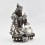 Hand Made Copper Alloy in Oxidation Finish with Silver Plated 9.75" Green Tara Statue