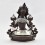 Hand Made Copper Alloy in Oxidation Finish with Silver Plated 9.75" Green Tara Statue