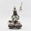 Hand Made Copper Alloy Silver Plated in Oxidation Finish 9" Guru Rinpoche  Statue