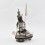 Hand Made Copper Alloy Silver Plated in Oxidation Finish 9" Guru Rinpoche  Statue