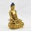 Hand Made Copper Alloy 24 Karat Gold Gilded and Hand Painted Face 9" Medicine Buddha Statue