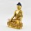 Hand Made Copper Alloy 24 Karat Gold Gilded and Hand Painted Face  9.25" Shakyamuni Buddha Statue