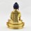 Hand Made Copper Alloy 24 Karat Gold Gilded and Hand Painted Face  9.25" Shakyamuni Buddha Statue