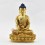 Hand Made  Copper Alloy 24 Karat Gold Gilded and Hand Painted Face 9.25" Shakyamuni Buddha Statue