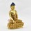 Hand Made  Copper Alloy 24 Karat Gold Gilded and Hand Painted Face 9.25" Shakyamuni Buddha Statue