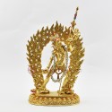 Hand Made Copper Alloy with 24 Karat Gold Gilded and Face Painted 10" Vajrayogini Statue